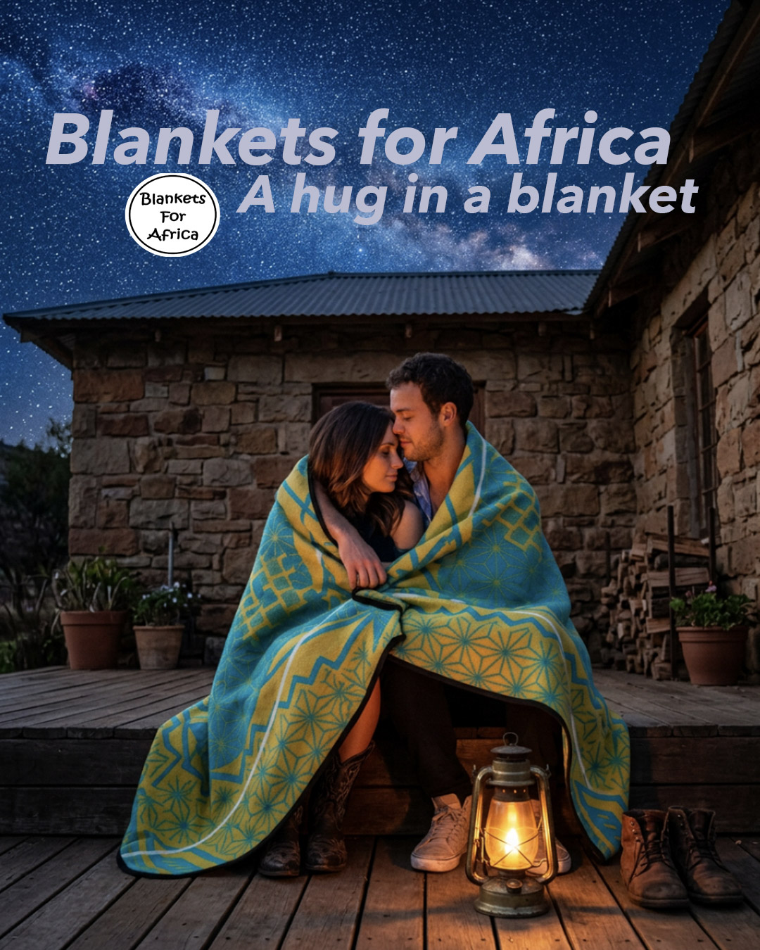 Two people with blanket